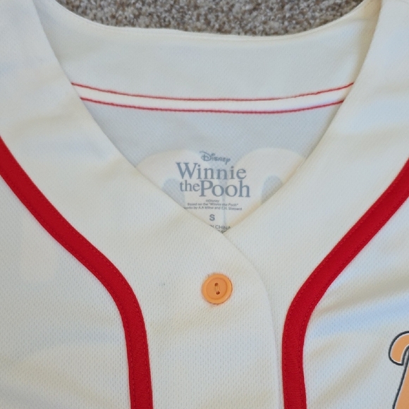 Disney Winnie The Pooh Baseball Jersey Cream and Red Shirt - Picture 3 of 6